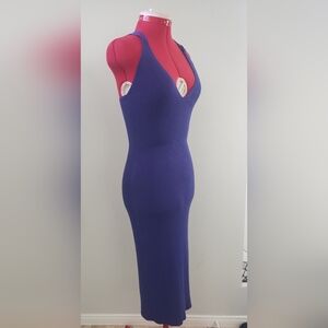 PattyBoutik Strapless Royal Blue Dress